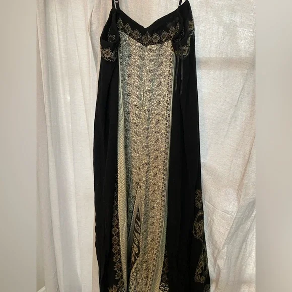 Free People Black and Cream Boho Jumpsuit - Picture 4 of 6